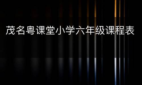 茂名粤课堂小学六年级课程表