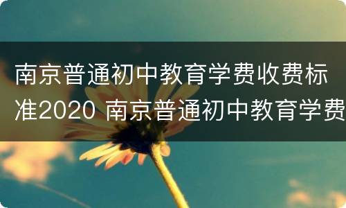 南京普通初中教育学费收费标准2020 南京普通初中教育学费收费标准2020