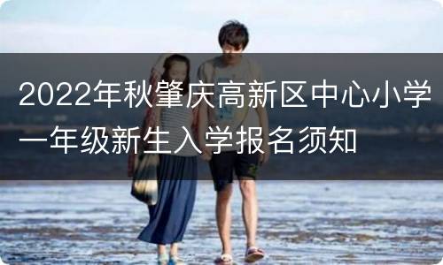 2022年秋肇庆高新区中心小学一年级新生入学报名须知