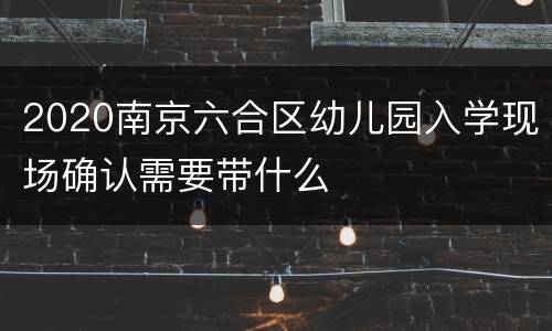 2020南京六合区幼儿园入学现场确认需要带什么