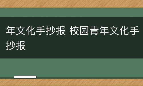 年文化手抄报 校园青年文化手抄报