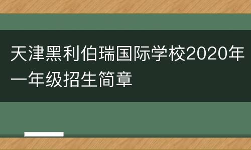 天津黑利伯瑞国际学校2020年一年级招生简章