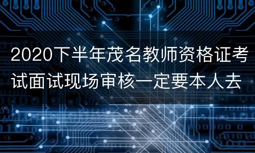 2020下半年茂名教师资格证考试面试现场审核一定要本人去吗？可以代审核吗？