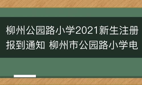 柳州公园路小学2021新生注册报到通知 柳州市公园路小学电话