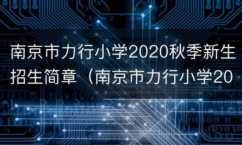 南京市力行小学2020秋季新生招生简章（南京市力行小学2020秋季新生招生简章视频）