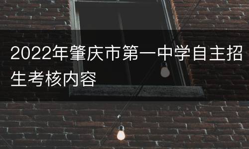2022年肇庆市第一中学自主招生考核内容