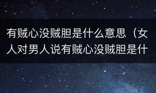 有贼心没贼胆是什么意思（女人对男人说有贼心没贼胆是什么意思）