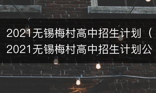 2021无锡梅村高中招生计划（2021无锡梅村高中招生计划公布）