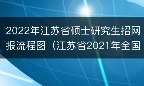 2022年江苏省硕士研究生招网报流程图（江苏省2021年全国硕士研究生招生网上报名公告）