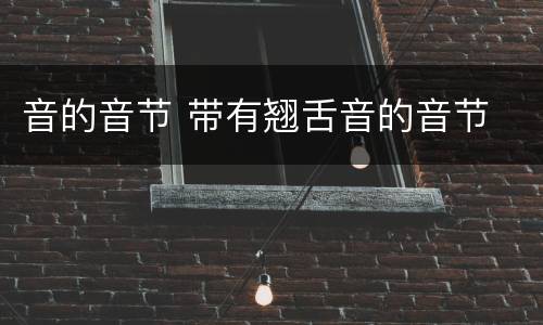 音的音节 带有翘舌音的音节