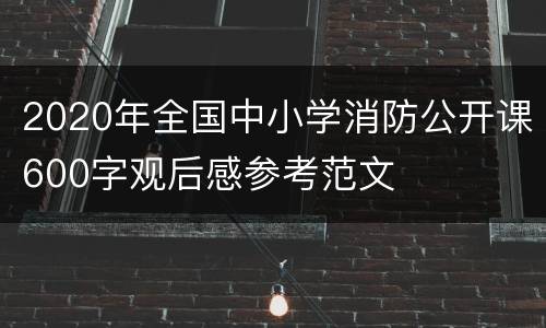2020年全国中小学消防公开课600字观后感参考范文