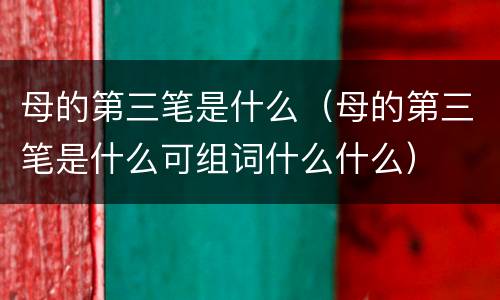 母的第三笔是什么（母的第三笔是什么可组词什么什么）