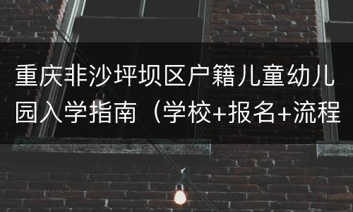 重庆非沙坪坝区户籍儿童幼儿园入学指南（学校+报名+流程）