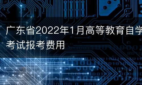 广东省2022年1月高等教育自学考试报考费用