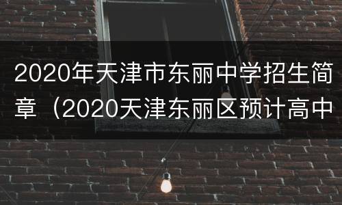 2020年天津市东丽中学招生简章（2020天津东丽区预计高中录取分）