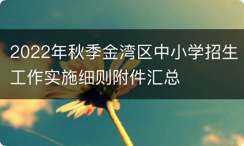 2022年秋季金湾区中小学招生工作实施细则附件汇总