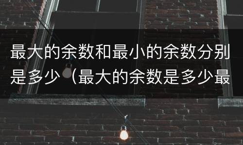 最大的余数和最小的余数分别是多少（最大的余数是多少最小的余数是多少）