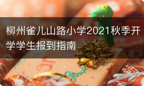 柳州雀儿山路小学2021秋季开学学生报到指南