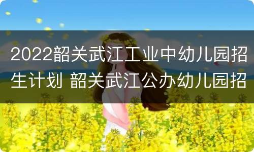 2022韶关武江工业中幼儿园招生计划 韶关武江公办幼儿园招生