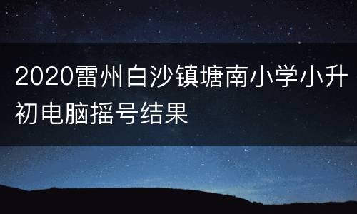 2020雷州白沙镇塘南小学小升初电脑摇号结果
