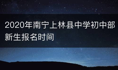 2020年南宁上林县中学初中部新生报名时间