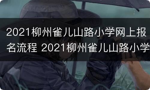 2021柳州雀儿山路小学网上报名流程 2021柳州雀儿山路小学网上报名流程图