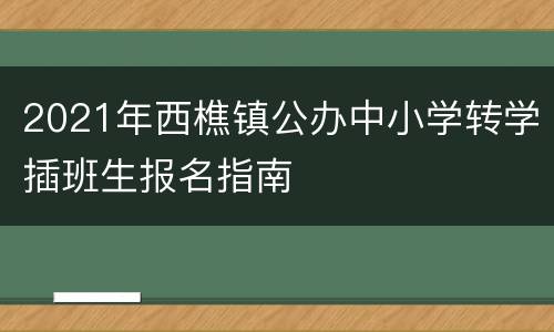 2021年西樵镇公办中小学转学插班生报名指南