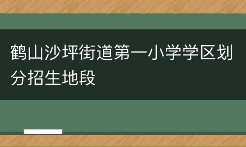 鹤山沙坪街道第一小学学区划分招生地段
