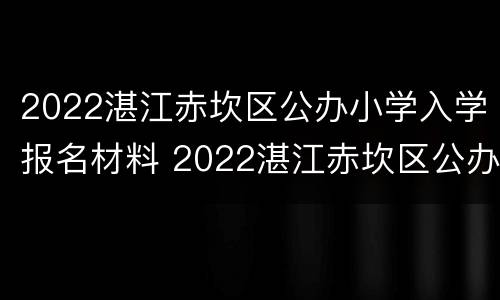 2022湛江赤坎区公办小学入学报名材料 2022湛江赤坎区公办小学入学报名材料有哪些