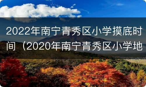 2022年南宁青秀区小学摸底时间（2020年南宁青秀区小学地段划分）