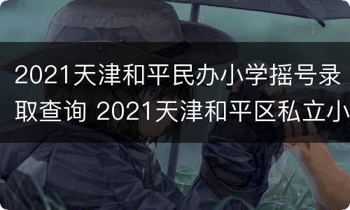 2021天津和平民办小学摇号录取查询 2021天津和平区私立小学摇号