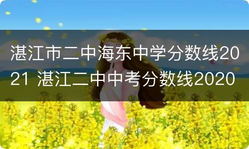 湛江市二中海东中学分数线2021 湛江二中中考分数线2020