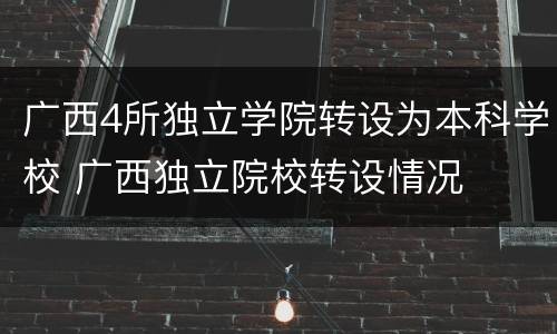 广西4所独立学院转设为本科学校 广西独立院校转设情况