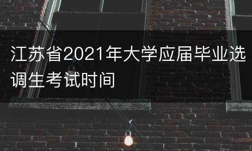 江苏省2021年大学应届毕业选调生考试时间