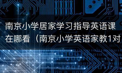 南京小学居家学习指导英语课在哪看（南京小学英语家教1对1价格）