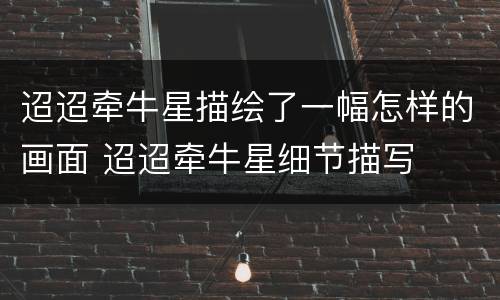 迢迢牵牛星描绘了一幅怎样的画面 迢迢牵牛星细节描写
