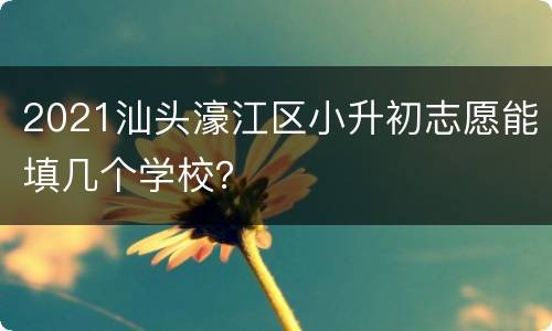 2021汕头濠江区小升初志愿能填几个学校？