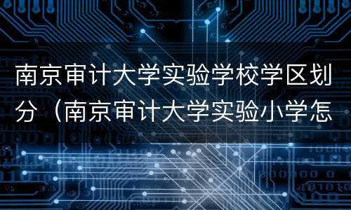 南京审计大学实验学校学区划分（南京审计大学实验小学怎么样）