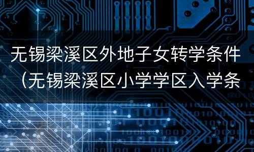 无锡梁溪区外地子女转学条件（无锡梁溪区小学学区入学条件）