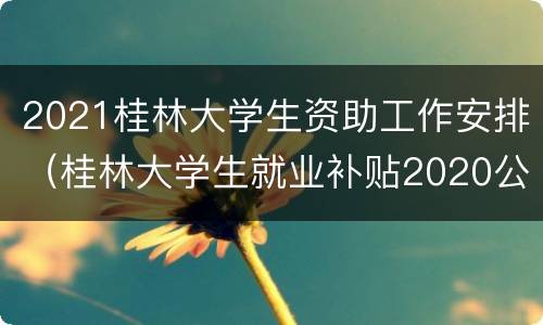 2021桂林大学生资助工作安排（桂林大学生就业补贴2020公示）