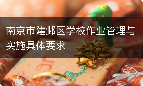 南京市建邺区学校作业管理与实施具体要求