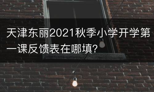 天津东丽2021秋季小学开学第一课反馈表在哪填？