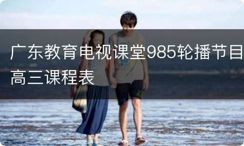 广东教育电视课堂985轮播节目高三课程表