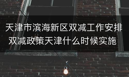 天津市滨海新区双减工作安排 双减政策天津什么时候实施