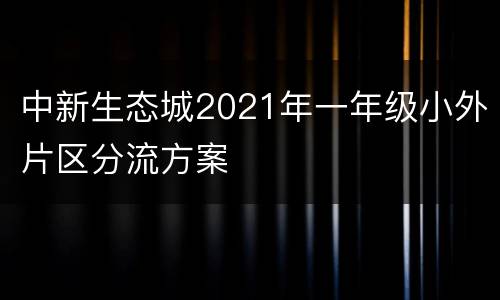 中新生态城2021年一年级小外片区分流方案
