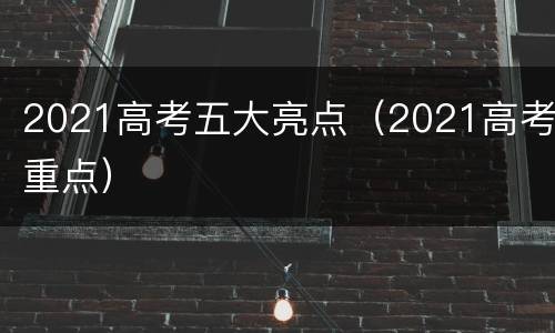 2021高考五大亮点（2021高考重点）
