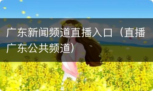 广东新闻频道直播入口（直播广东公共频道）