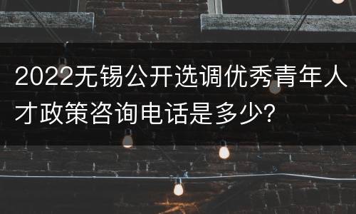 2022无锡公开选调优秀青年人才政策咨询电话是多少？