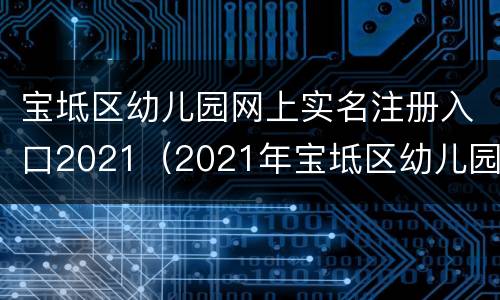 宝坻区幼儿园网上实名注册入口2021（2021年宝坻区幼儿园网上实名）