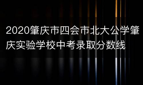 2020肇庆市四会市北大公学肇庆实验学校中考录取分数线
